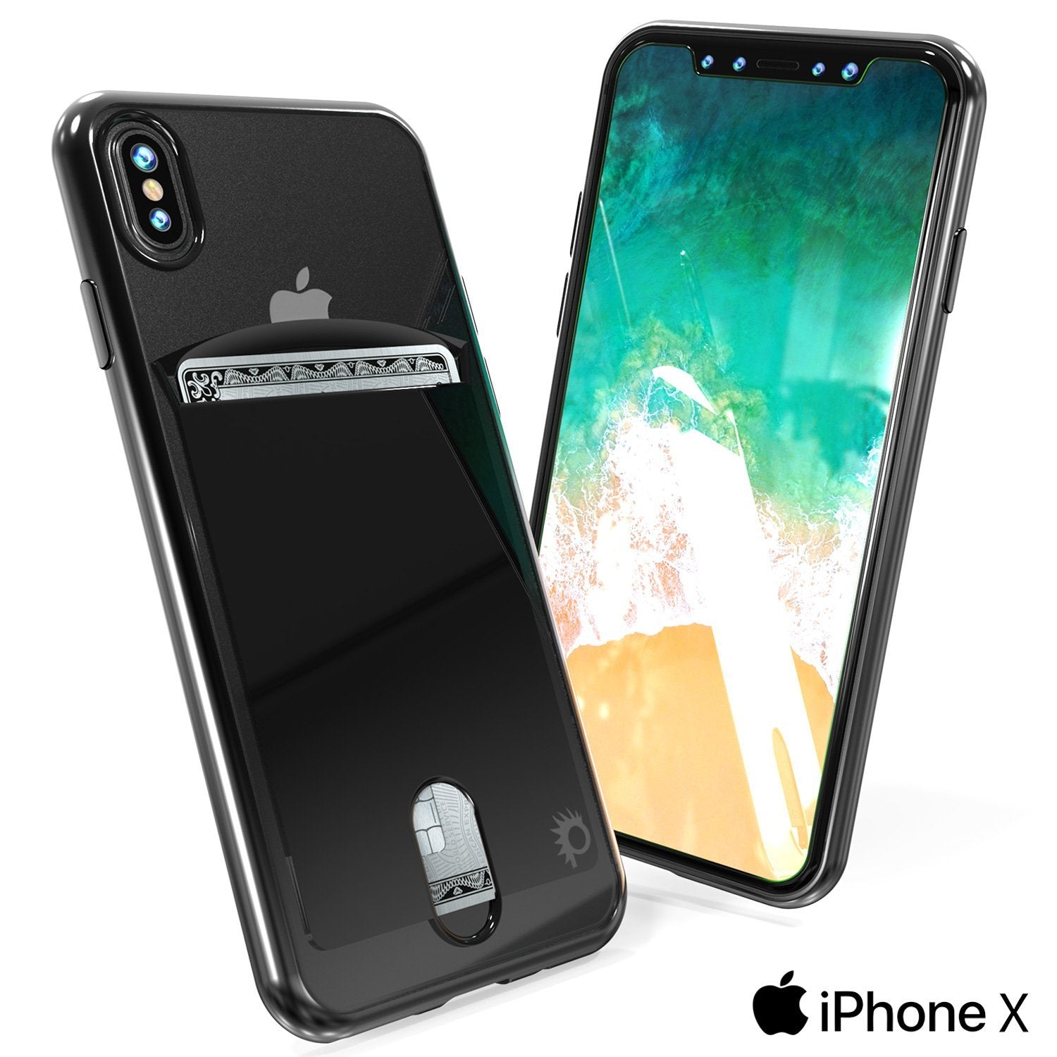 iPhone X Punkcase, LUCID Series Slim Fit Protective Dual Layer [Black]