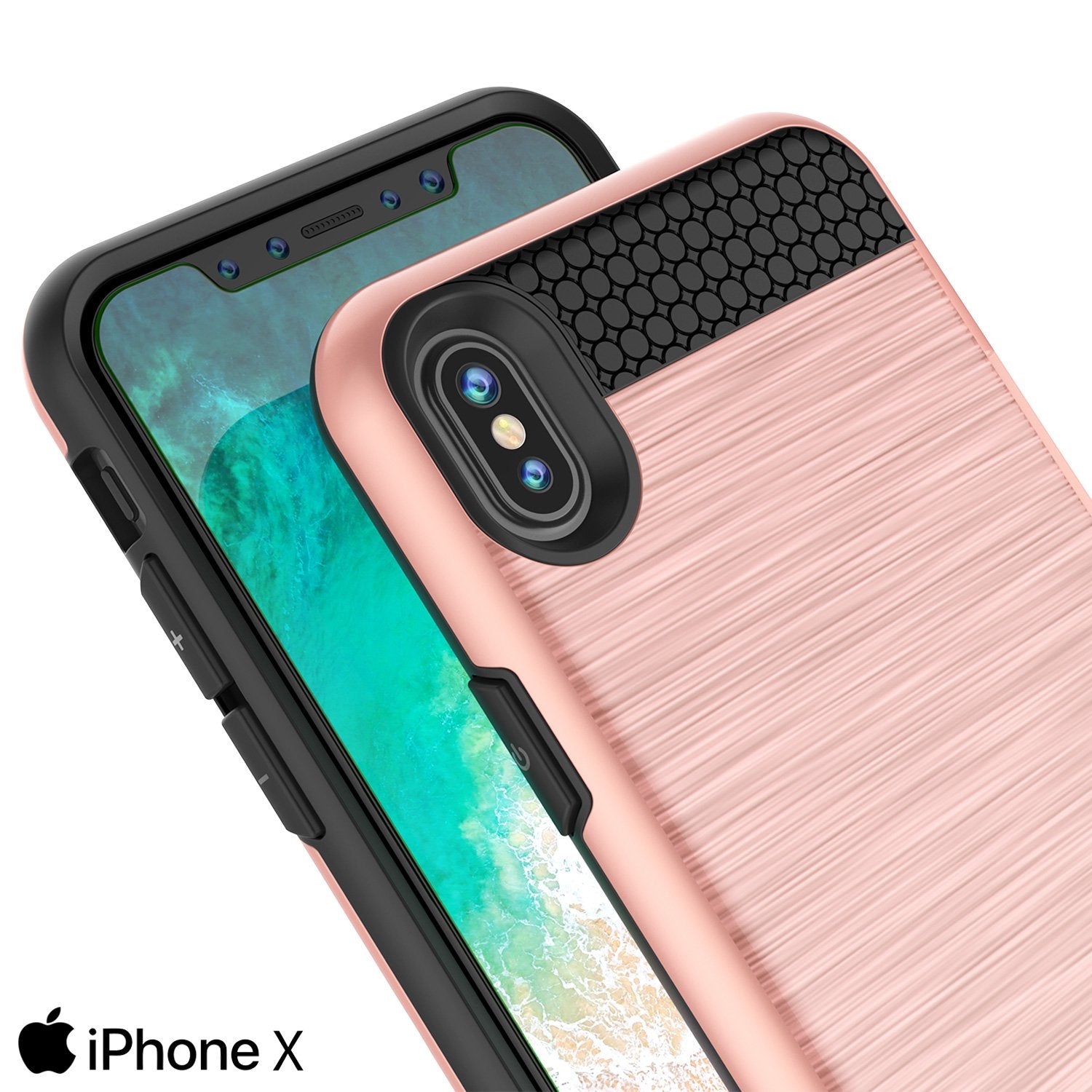 iPhone X Punkcase Slot Series Slim Fit Dual-Layer Cover [Rose Gold]