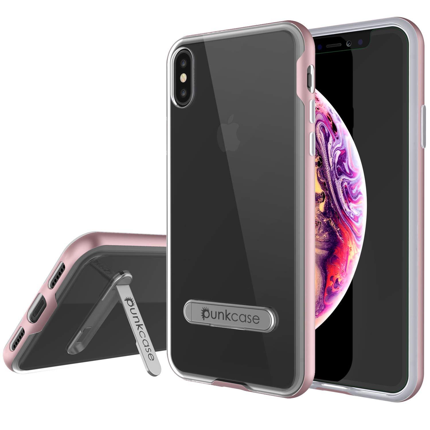 iPhone XS Max Case, PUNKcase [LUCID 3.0 Series] [Slim Fit] Armor Cover w/ Integrated Screen Protector [Rose Gold]