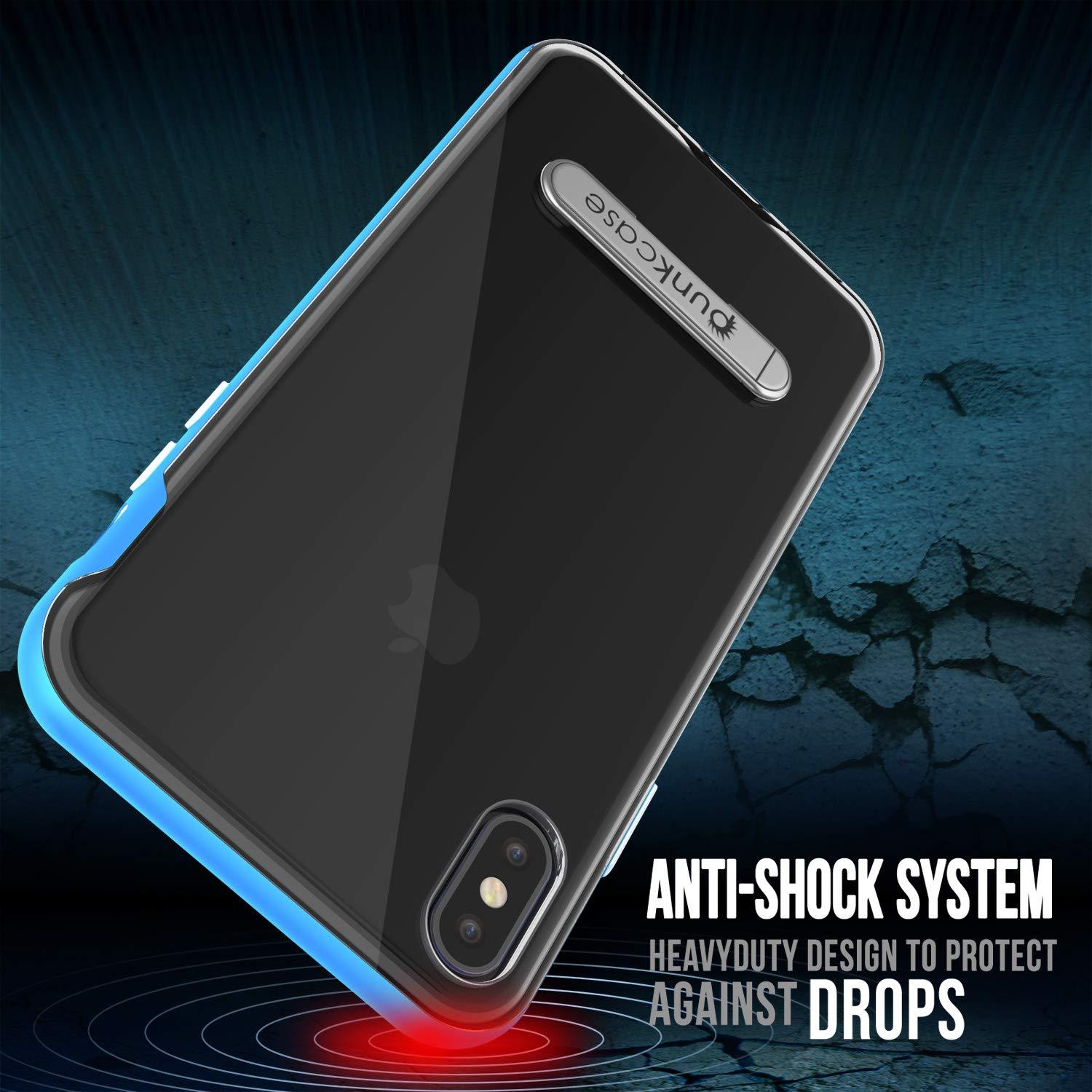 iPhone XS Max Case, PUNKcase [LUCID 3.0 Series] [Slim Fit] Armor Cover w/ Integrated Screen Protector [Blue]