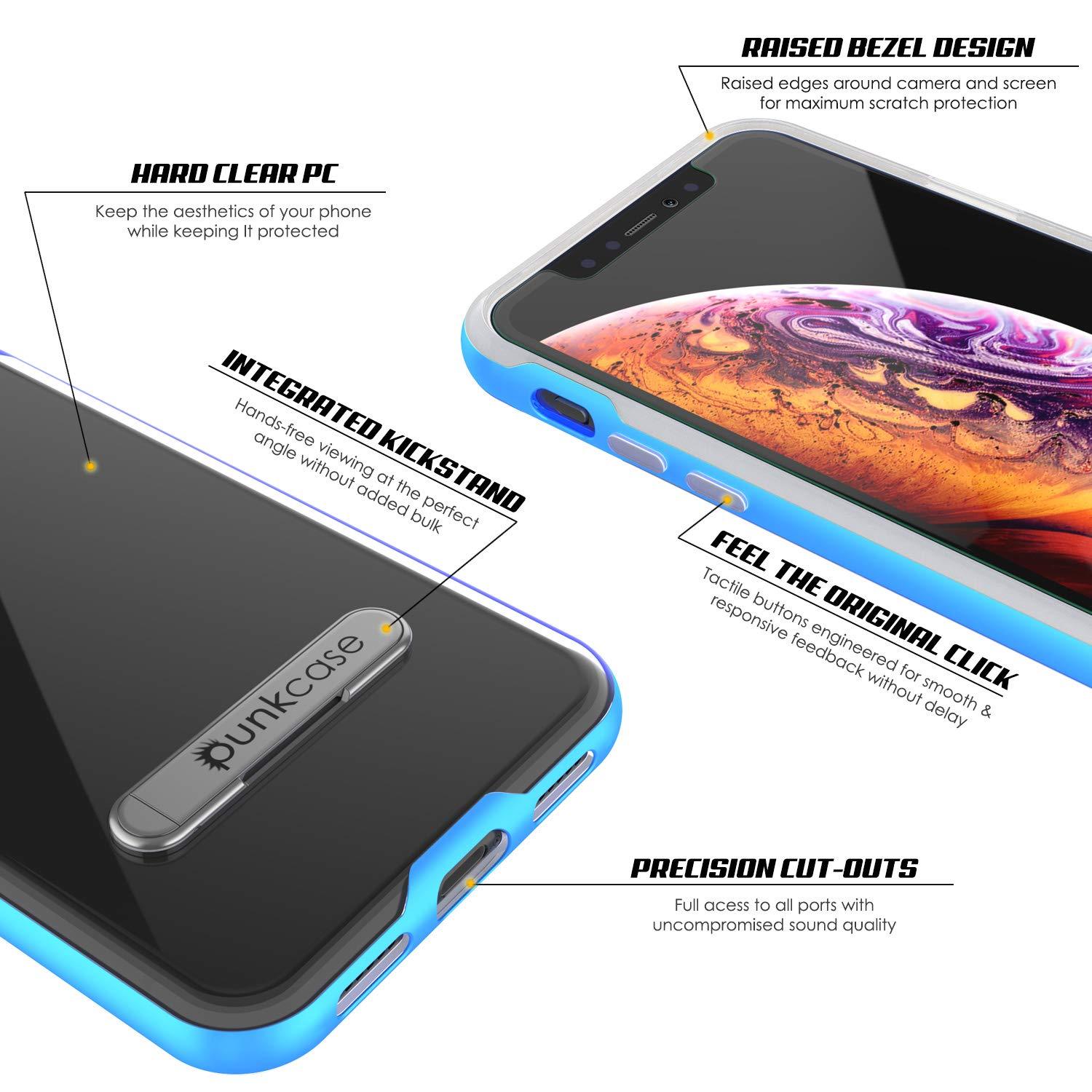 iPhone XS Max Case, PUNKcase [LUCID 3.0 Series] [Slim Fit] Armor Cover w/ Integrated Screen Protector [Blue]