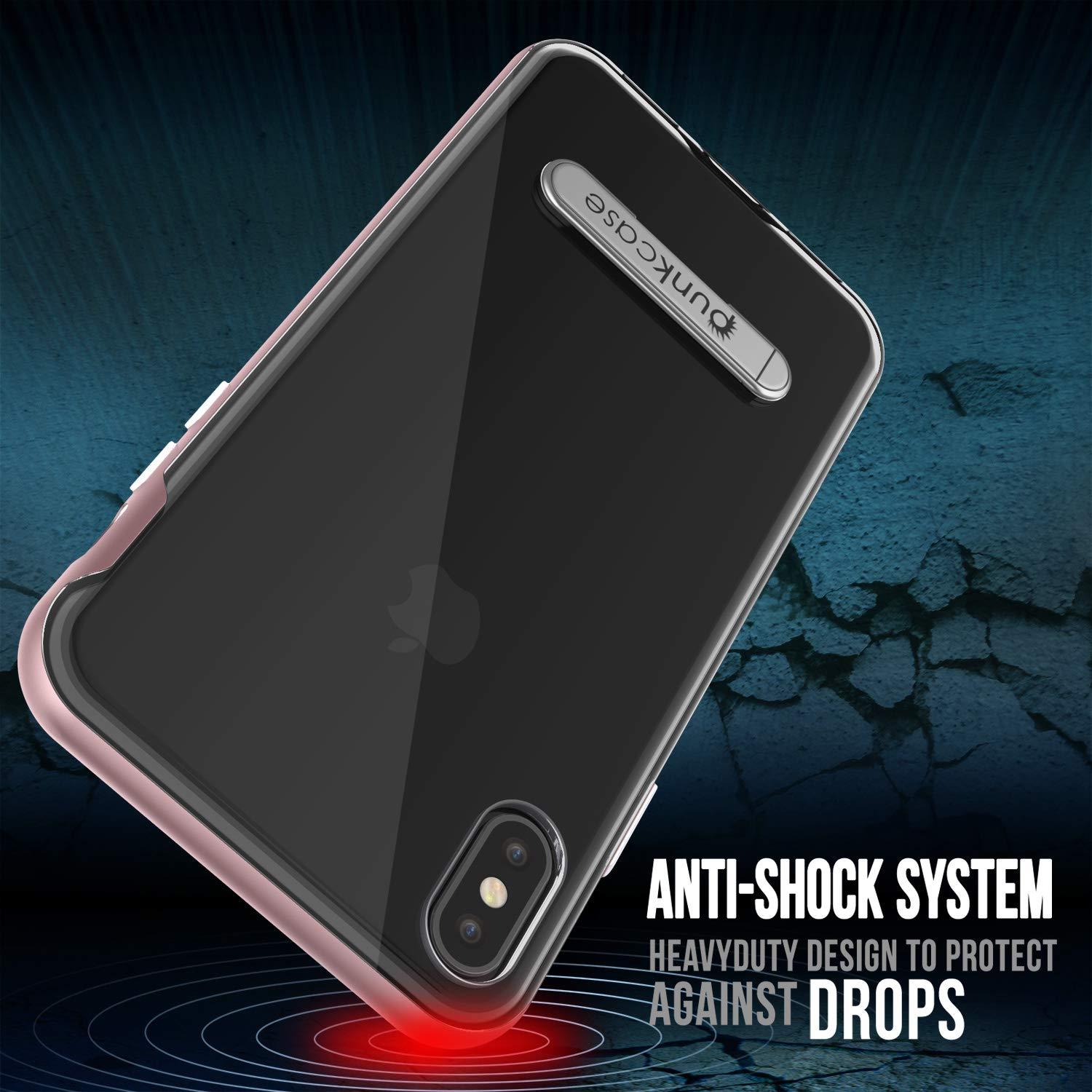 iPhone XS Max Case, PUNKcase [LUCID 3.0 Series] [Slim Fit] Armor Cover w/ Integrated Screen Protector [Rose Gold]