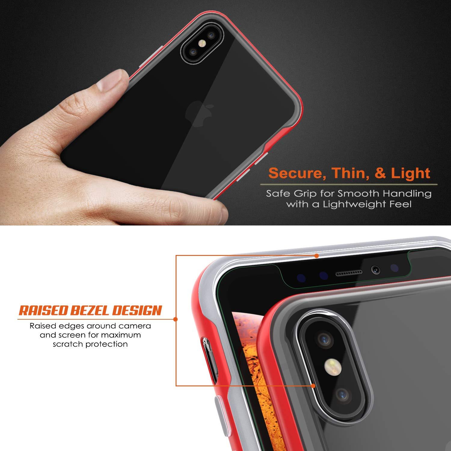 iPhone XS Max Case, PUNKcase [LUCID 3.0 Series] [Slim Fit] Armor Cover w/ Integrated Screen Protector [Red]