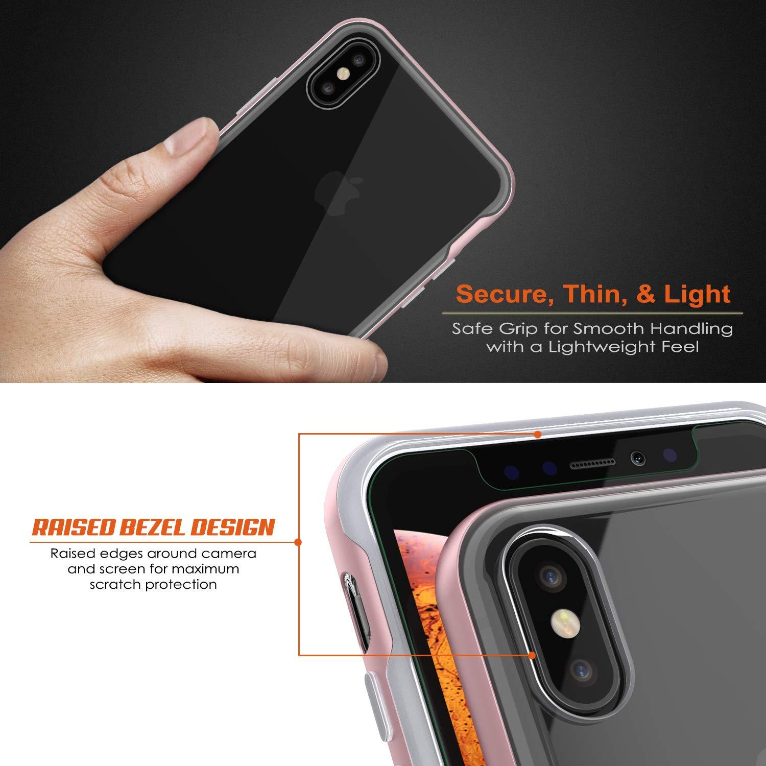 iPhone XS Max Case, PUNKcase [LUCID 3.0 Series] [Slim Fit] Armor Cover w/ Integrated Screen Protector [Rose Gold]