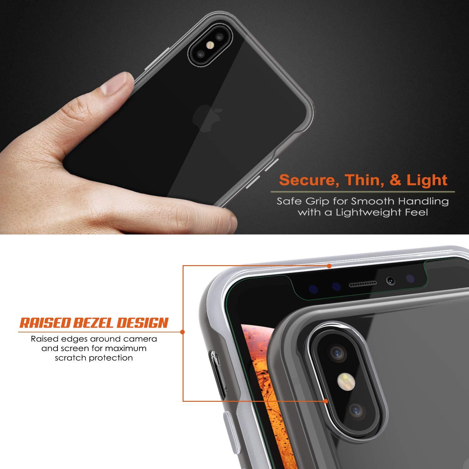 iPhone XS Max Case, PUNKcase [LUCID 3.0 Series] [Slim Fit] Armor Cover w/ Integrated Screen Protector [Grey]