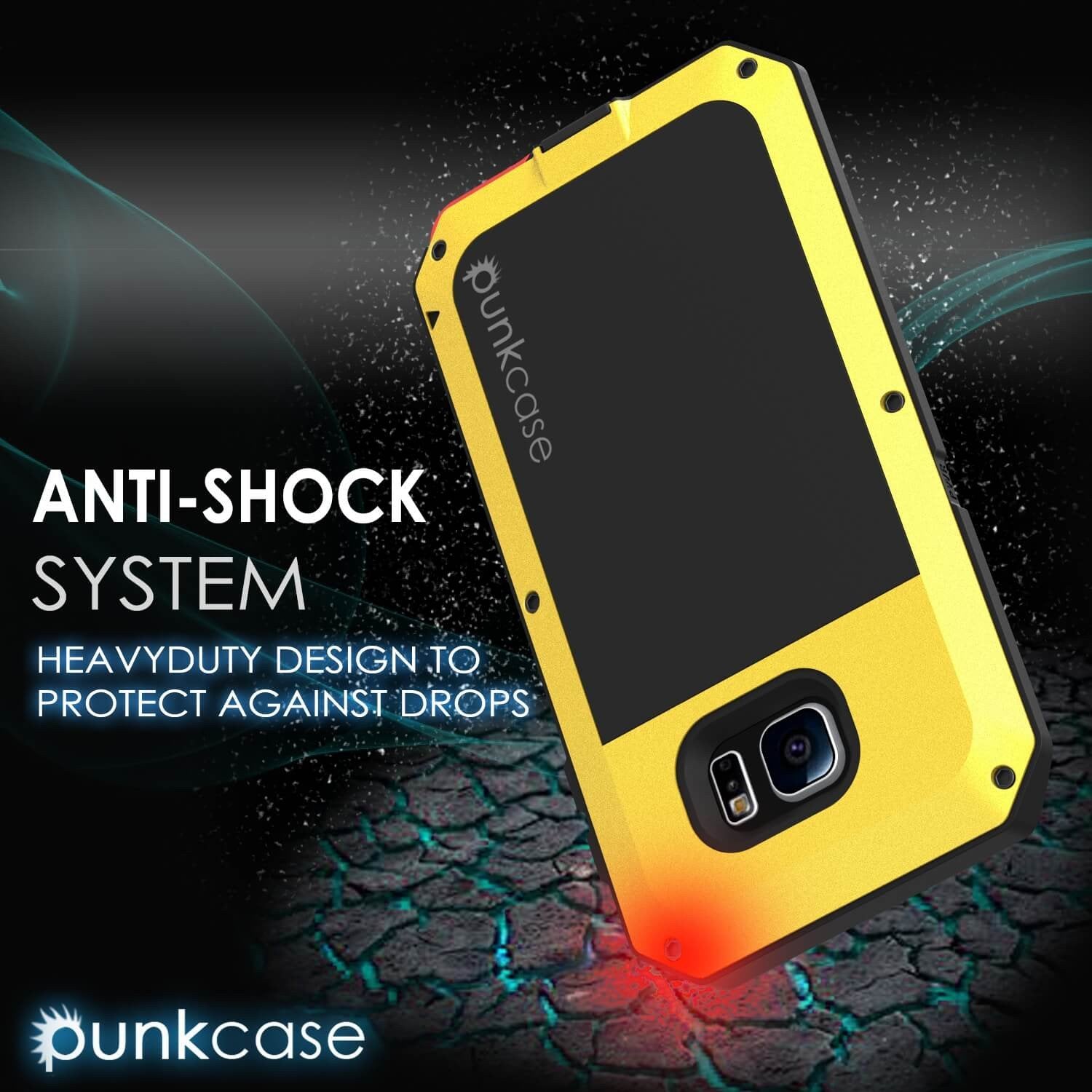 Galaxy S6 EDGE  Case, PUNKcase Metallic Neon Shockproof  Slim Metal Armor Case